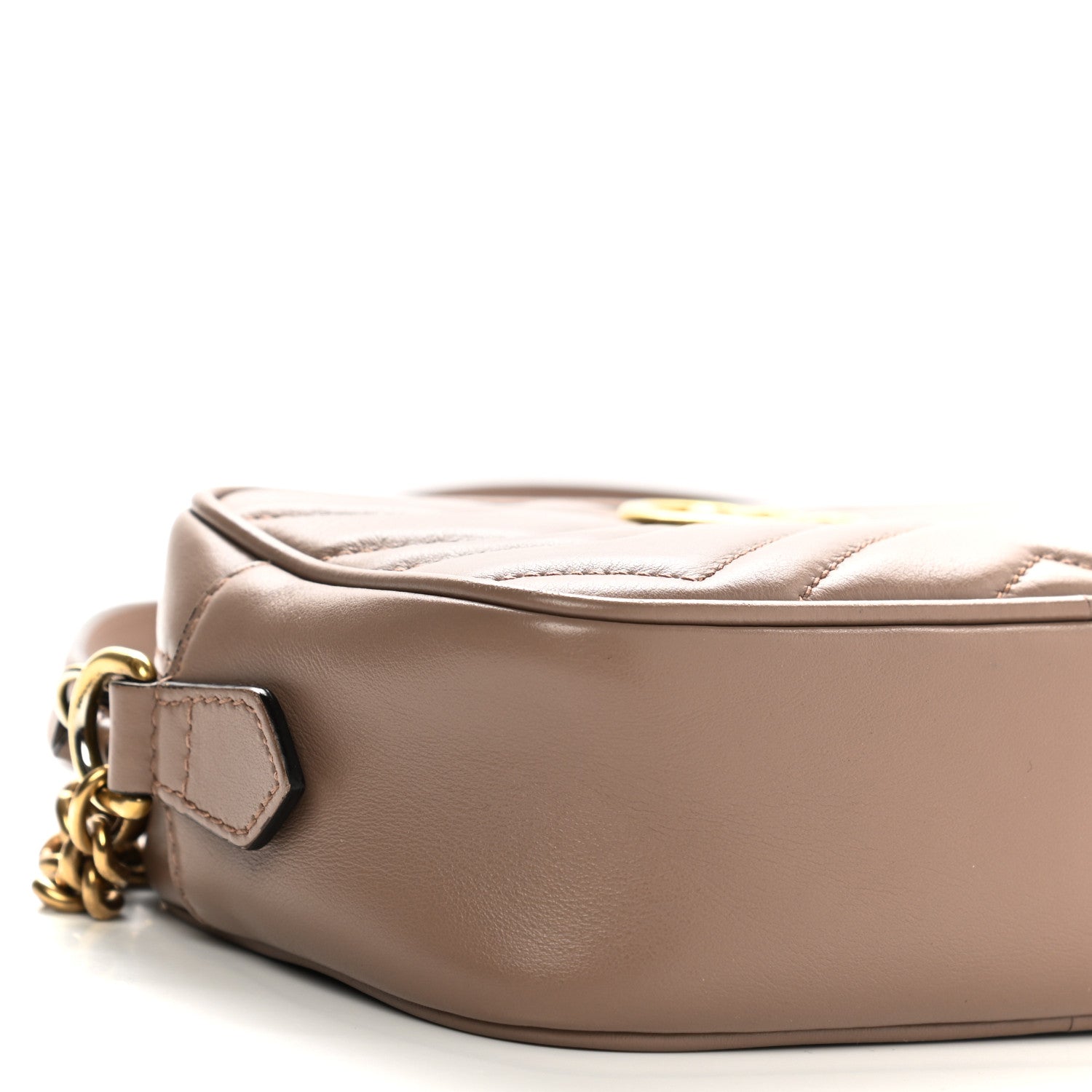 Gucci Calfskin Matelasse Mini GG Marmont Chain Shoulder Bag Porcelain Rose 9 of 11