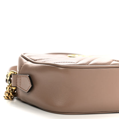 Gucci Calfskin Matelasse Mini GG Marmont Chain Shoulder Bag Porcelain Rose 9 of 11