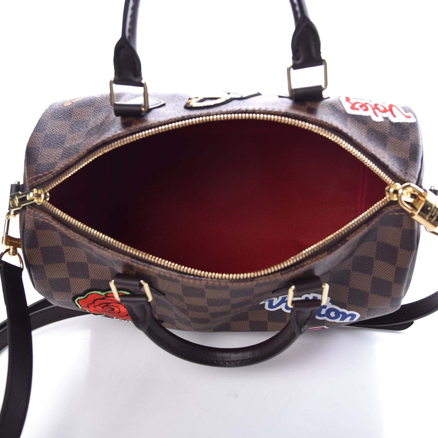Damier Ebene Patches Speedy Bandouliere 30