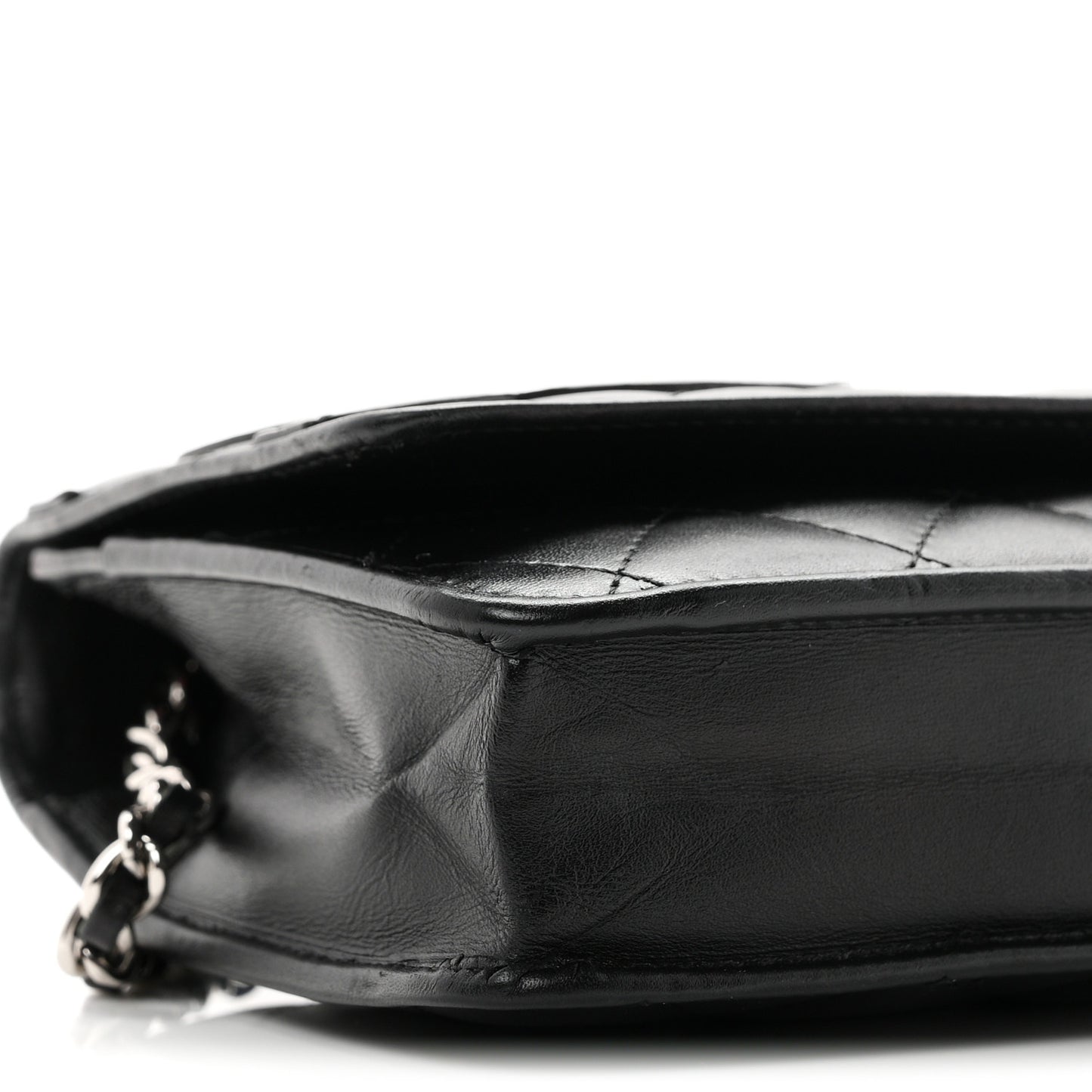 Calfskin Quilted Cambon Wallet on Chain WOC Black