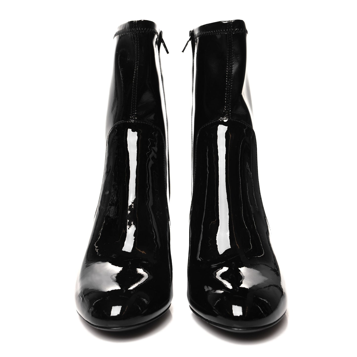 Patent Silhouette Ankle Boots 36 Black