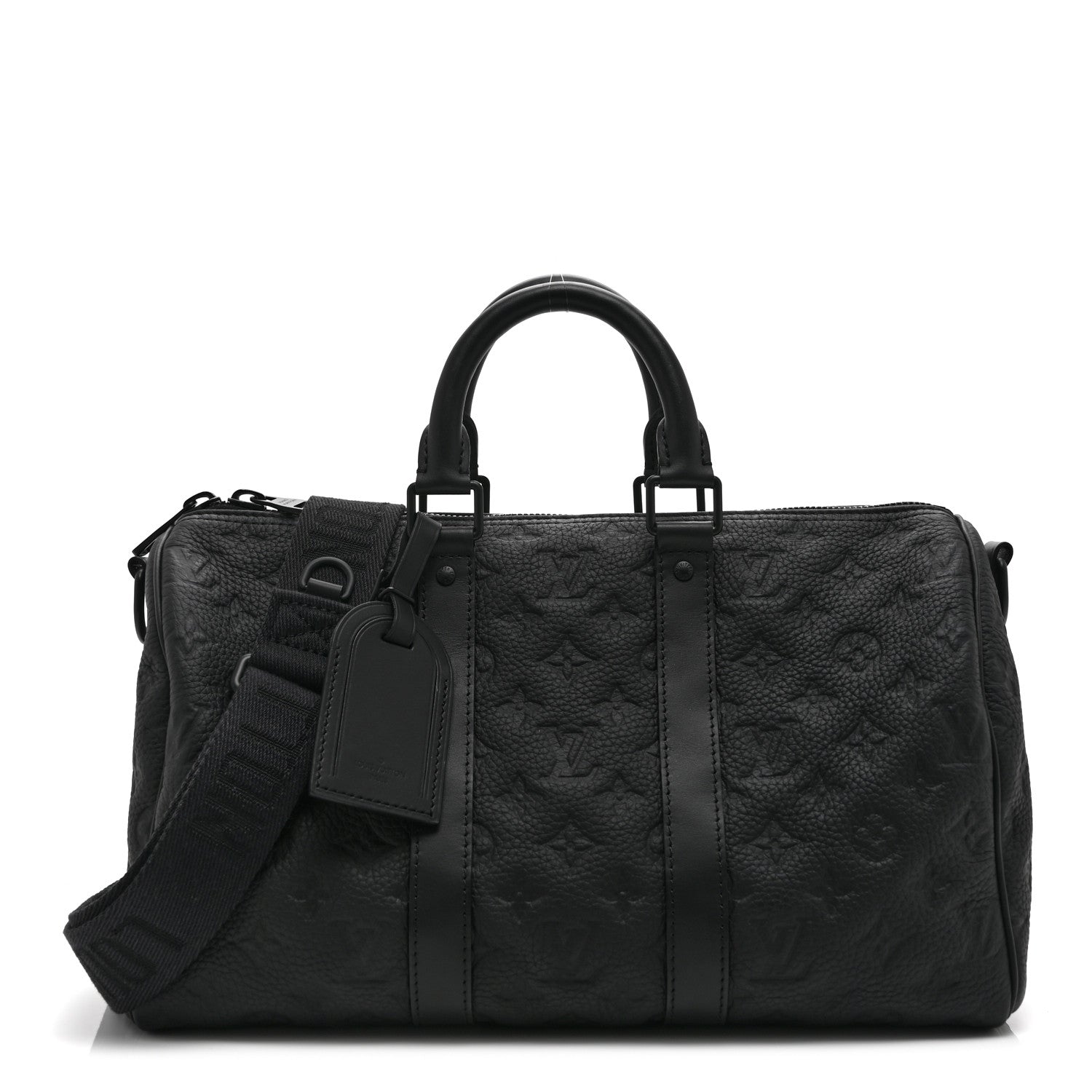 Louis Vuitton Monogram Taurillon Keepall Bandouliere 35 Black 1 of 9