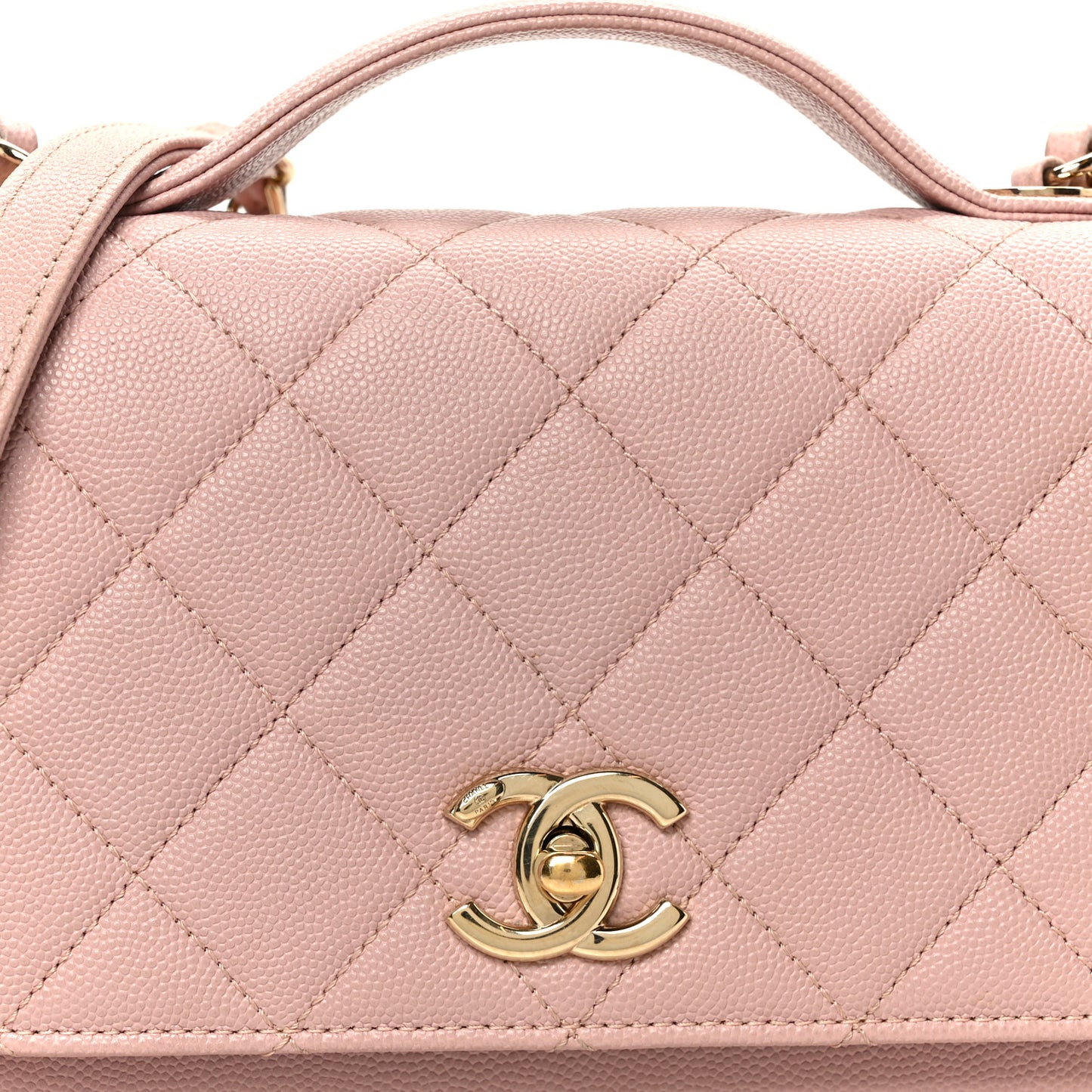 Caviar Quilted Medium Business Affinity Flap Light Pink