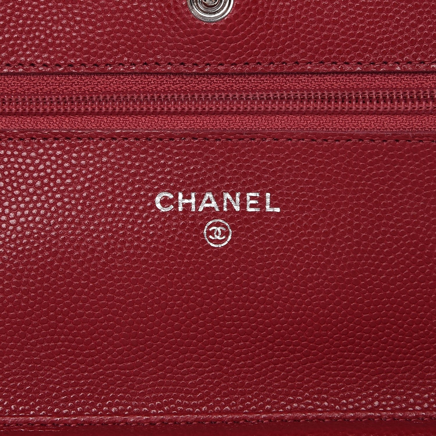 Chanel Caviar Quilted Wallet on Chain WOC Red 6 of 8