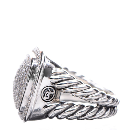 David Yurman Sterling Silver Diamond 14mm Albion Pave Ring 54 7 3 of 6