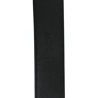 Saint Laurent Suede Monogram Square Buckle Belt 80 32 Black 3 of 5