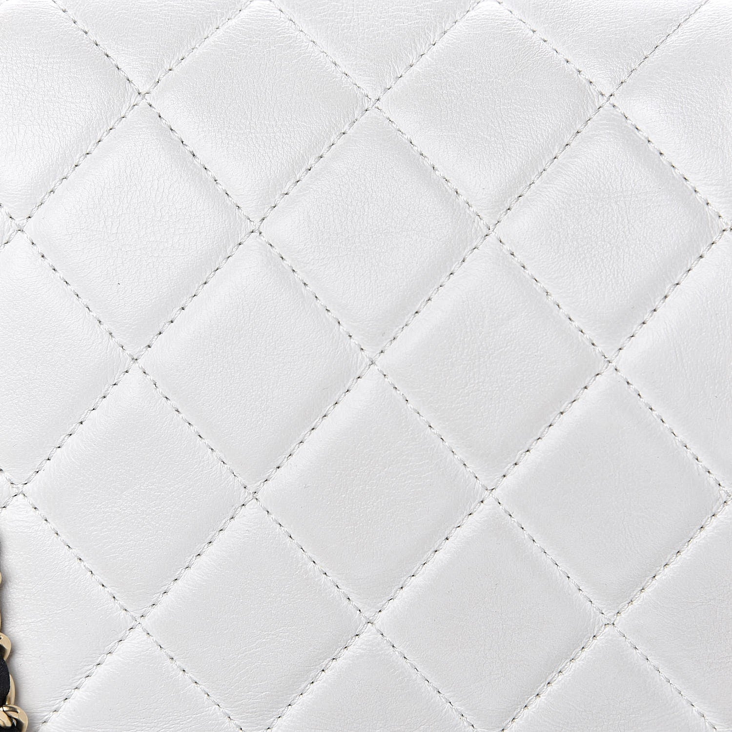 Chanel Lambskin Quilted Graphic Medium Flap White Black 14 of 14