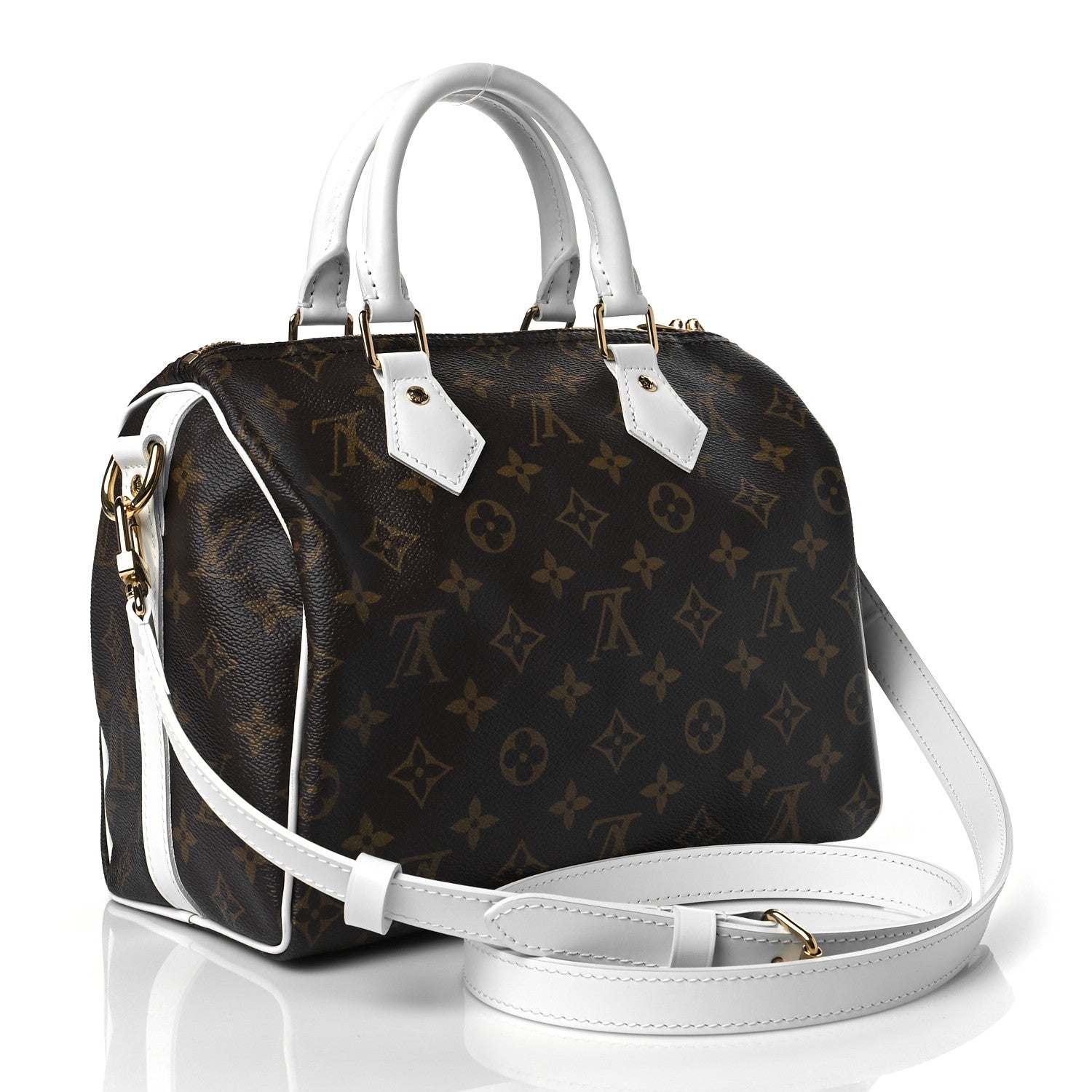 Louis Vuitton Monogram LV Match Speedy Bandouliere 25 White 3 of 10