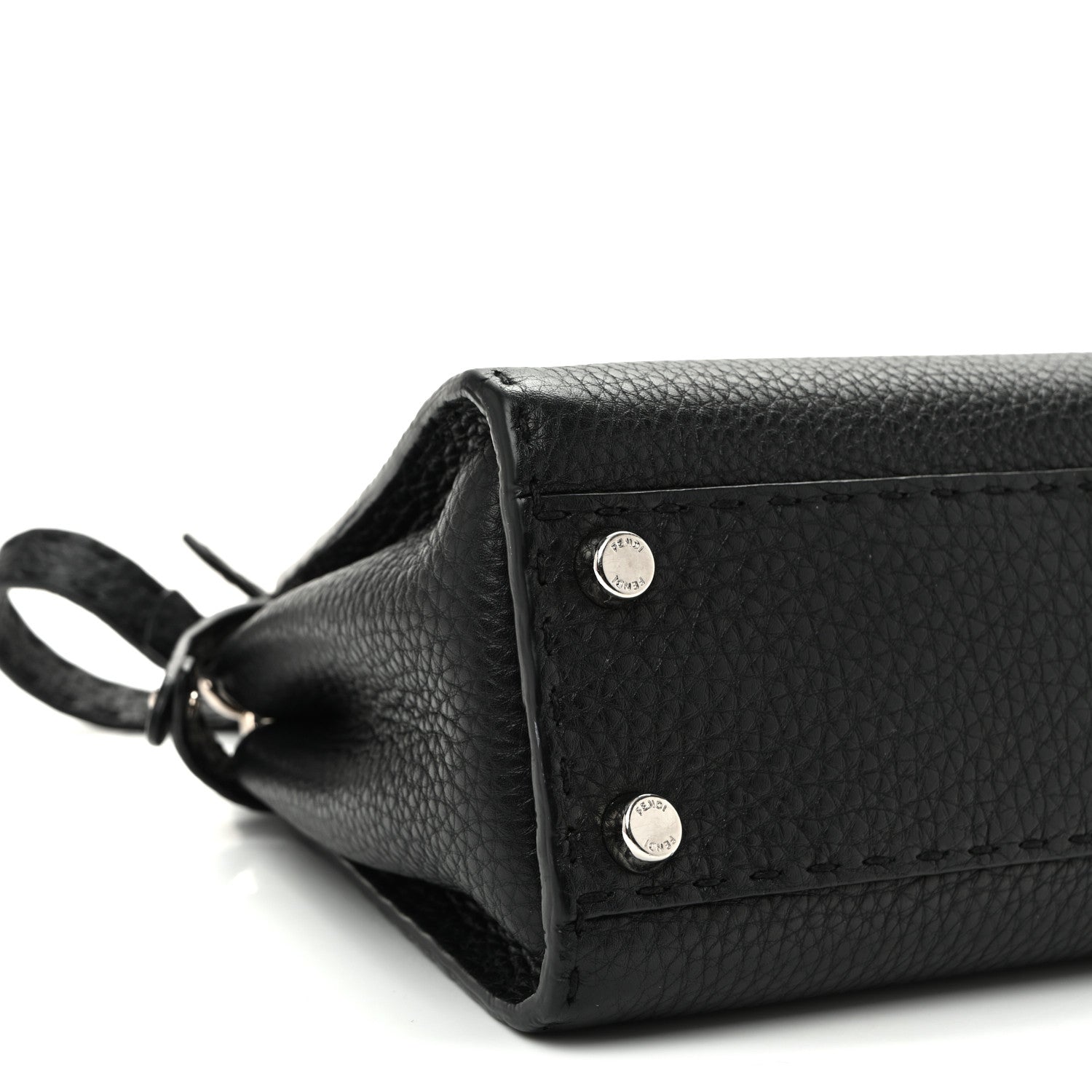Fendi Cuoio Romano Selleria Bi-Color Mini Peekaboo Iconic Satchel Black Mou 10 of 11