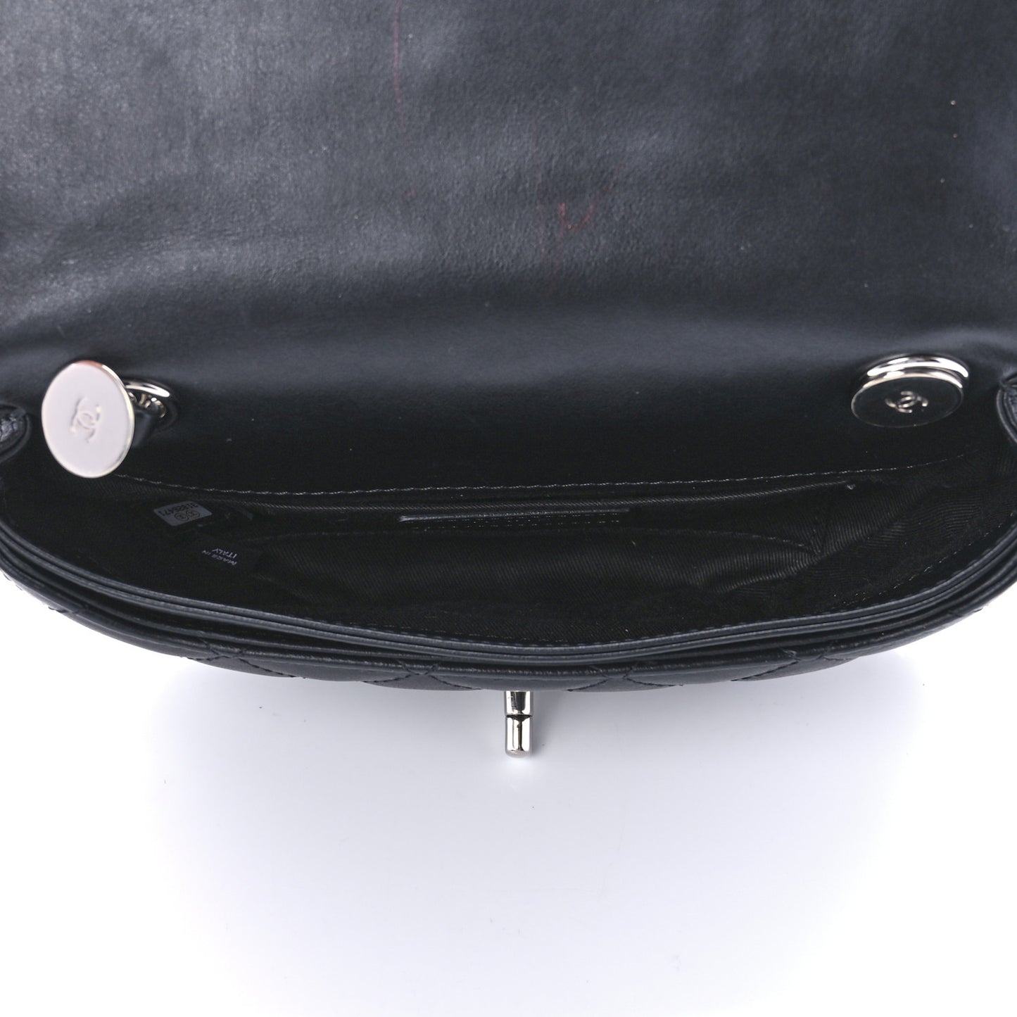 Calfskin Quilted CC Uniform Flap Belt Bag Black