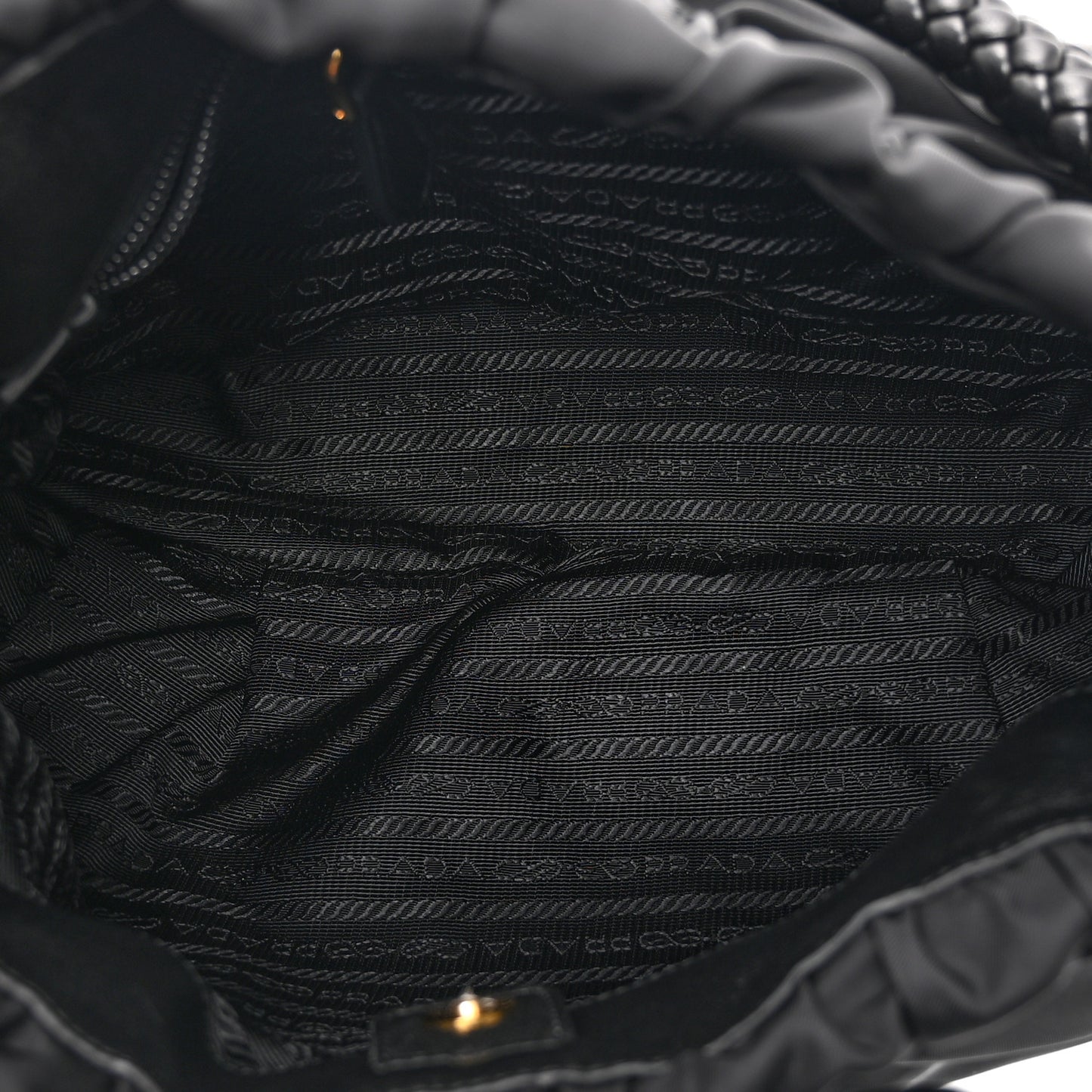 Tessuto Nylon Bow Shoulder Bag Black