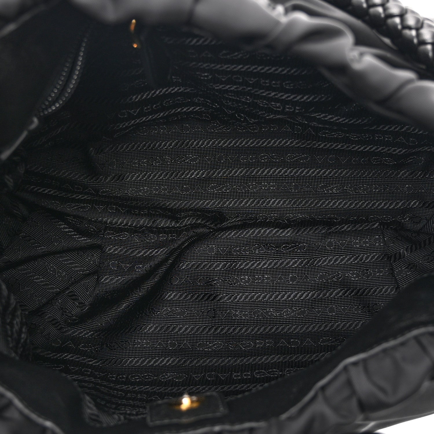 Prada Tessuto Nylon Bow Shoulder Bag Black 5 of 10