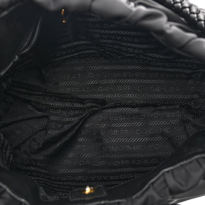 Prada Tessuto Nylon Bow Shoulder Bag Black 5 of 10