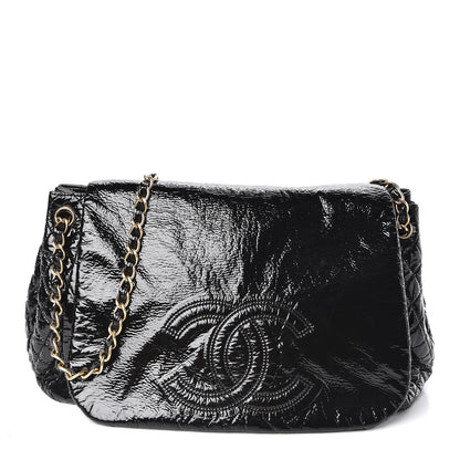 Chanel Vinyl XL Rock and Chain Flap Black 1 of 11