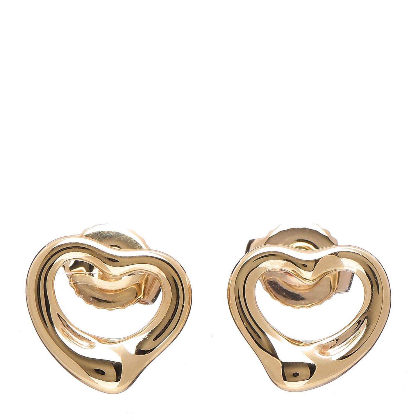 18K Yellow Gold 11mm Elsa Peretti Open Heart Earrings
