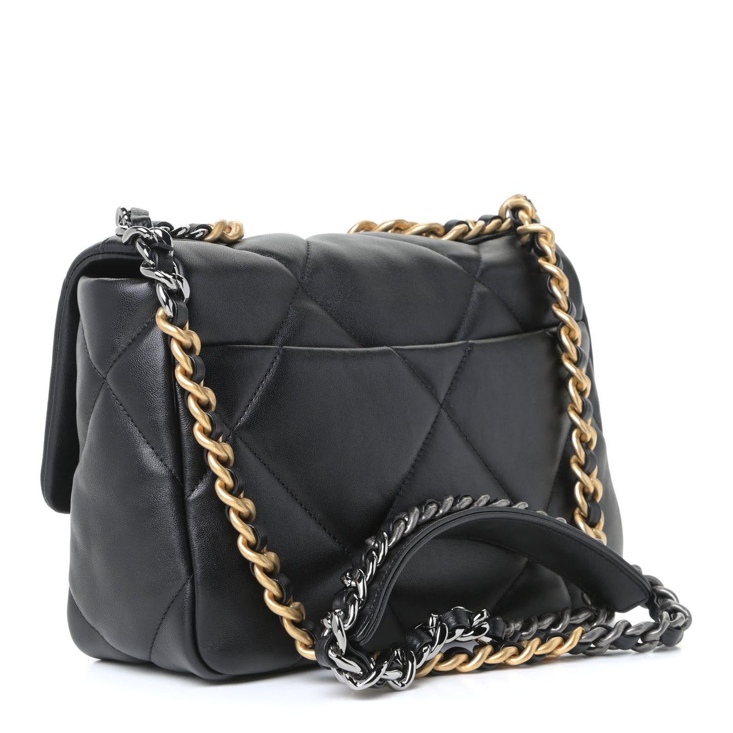 Lambskin Quilted Medium Chanel 19 Flap Black