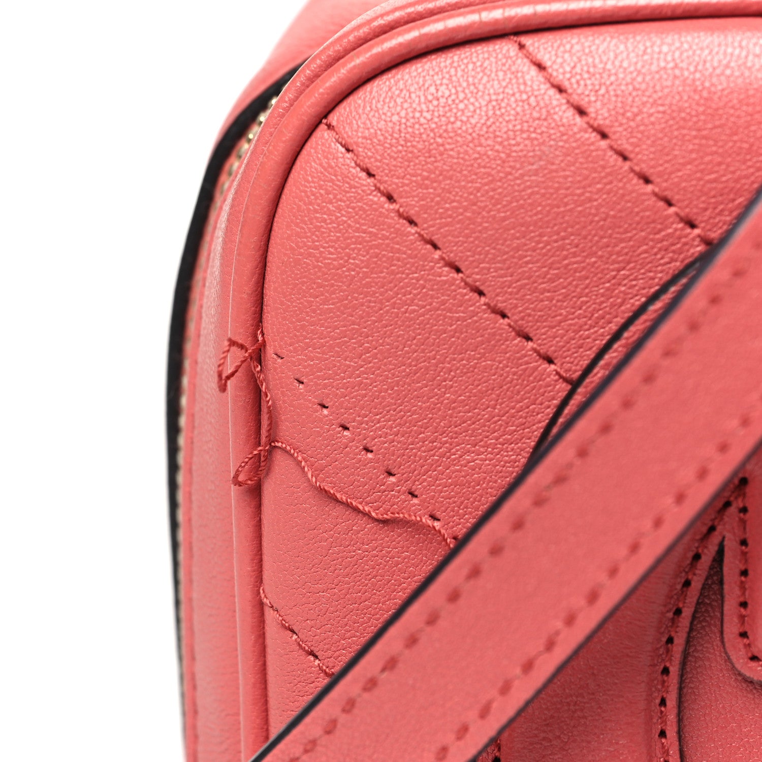 Gucci Sakai Be Green Calfskin Diagonal Stitched Blondie Top Handle Bag Pink 11 of 13