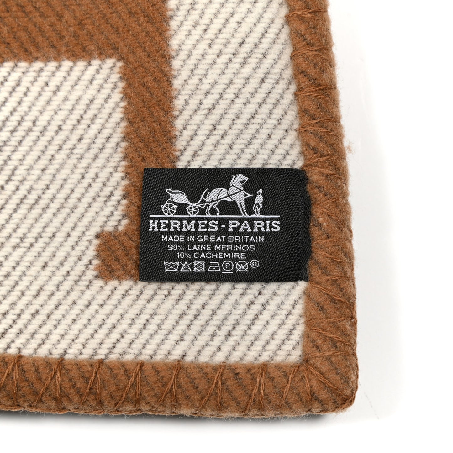 Wool Cashmere Avalon Blanket Ecru Camel
