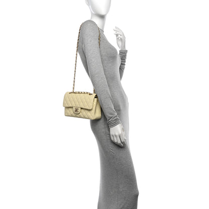 Chanel Caviar Quilted Small Double Flap Light Yellow 2 of 12