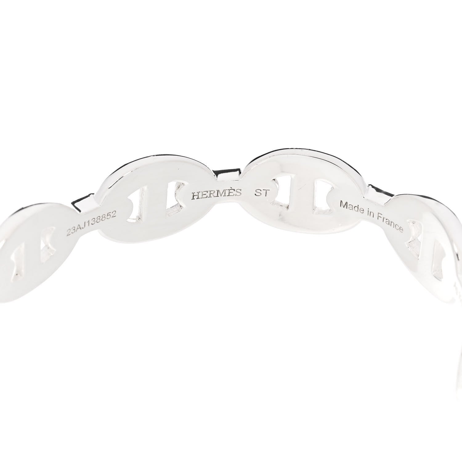 Hermes Sterling Silver MM Chaine d'Ancre Enchainee Cuff Bracelet ST 3 of 5