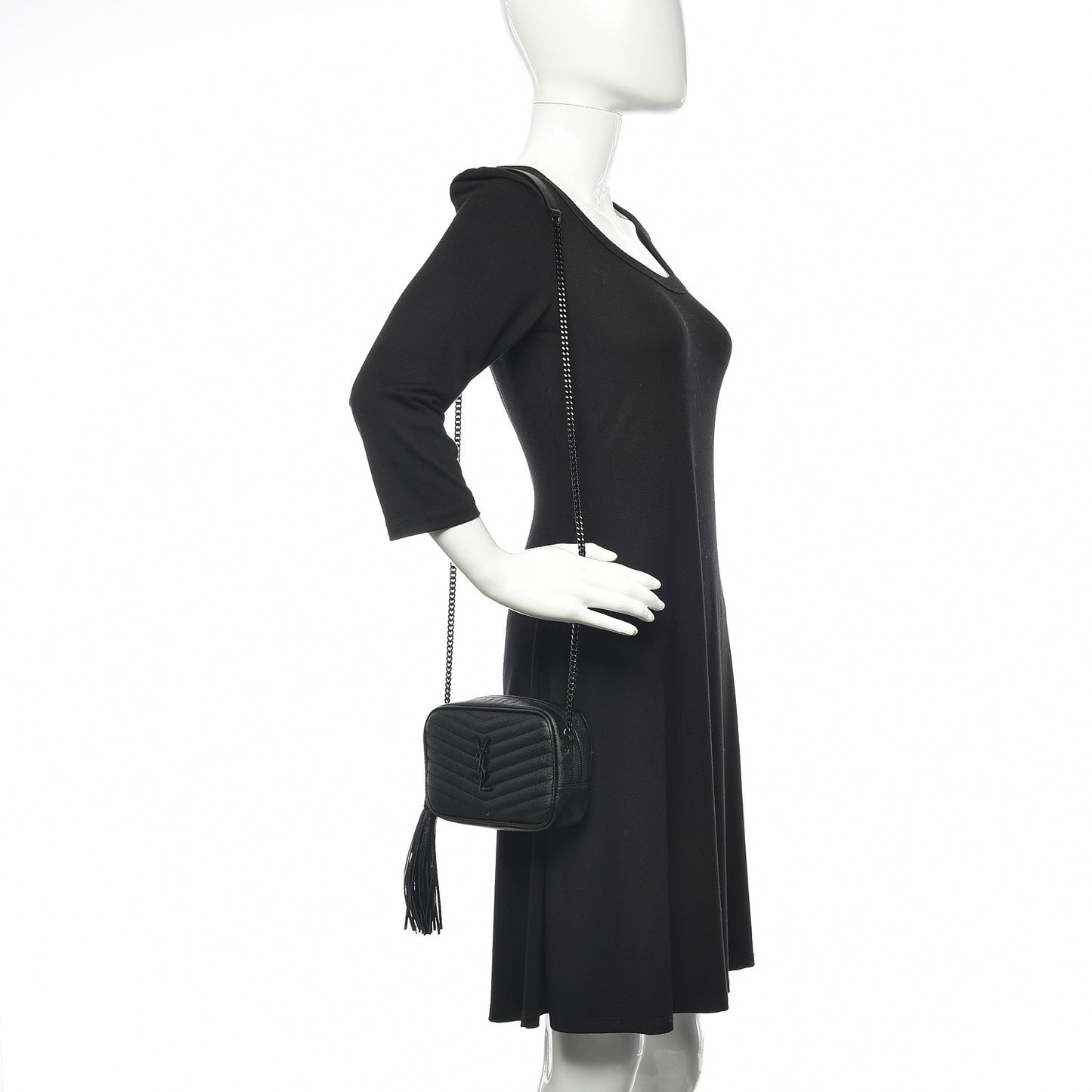 Grain De Poudre Matelasse Monogram Mini Lou Camera Bag Black