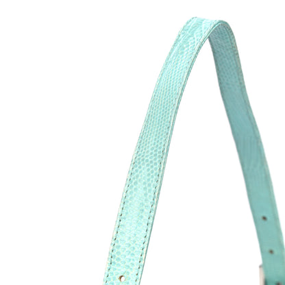 Fendi Lizard Small Baguette Verde Celeste 13 of 14