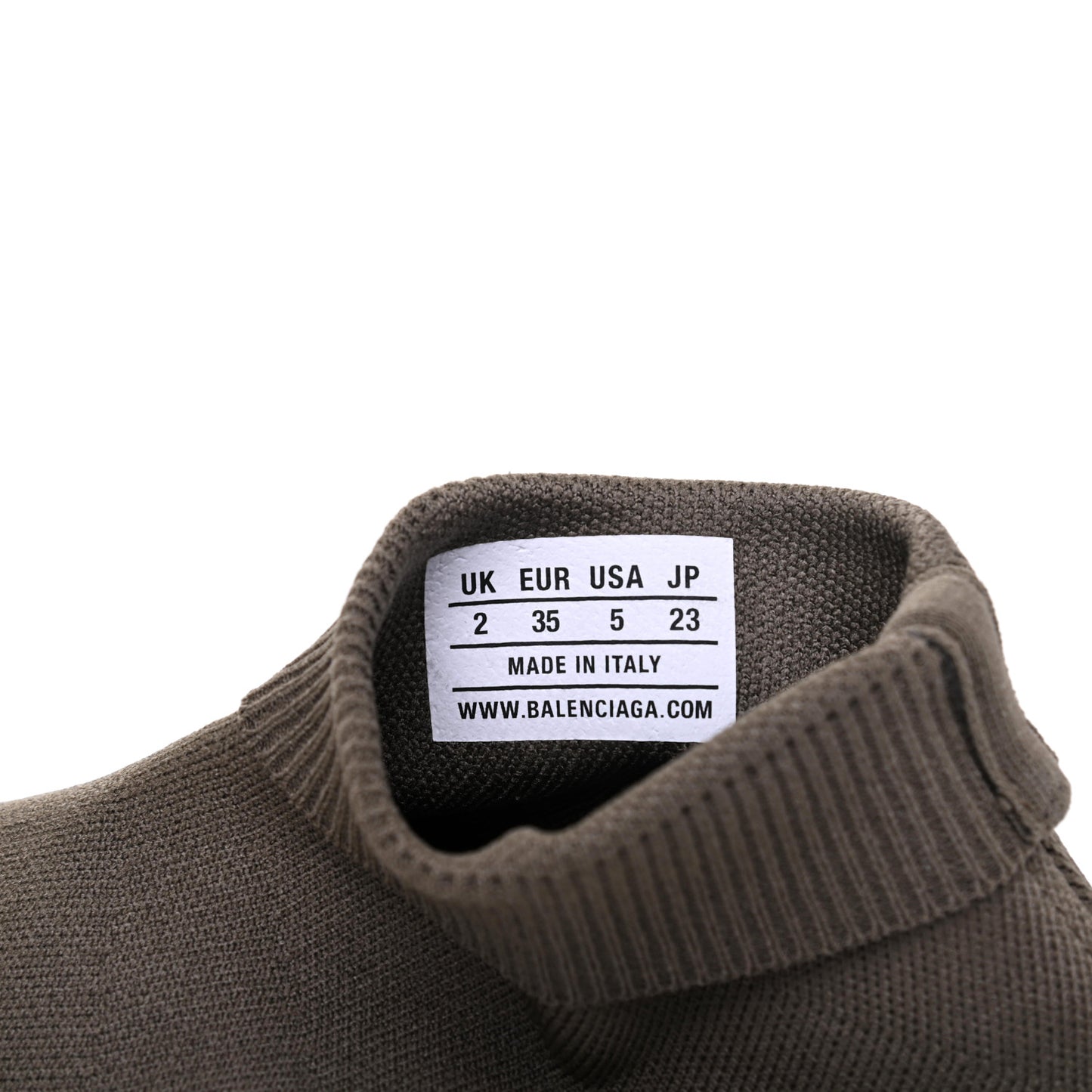 Neoprene Knit Womens Speed Sneakers 35 Khaki White