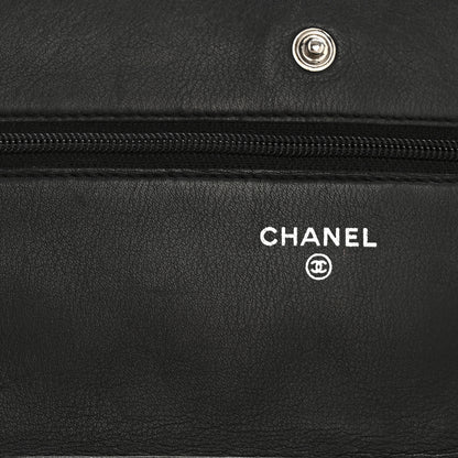 Chanel Patent Quilted Wallet On Chain WOC Black 6 of 13