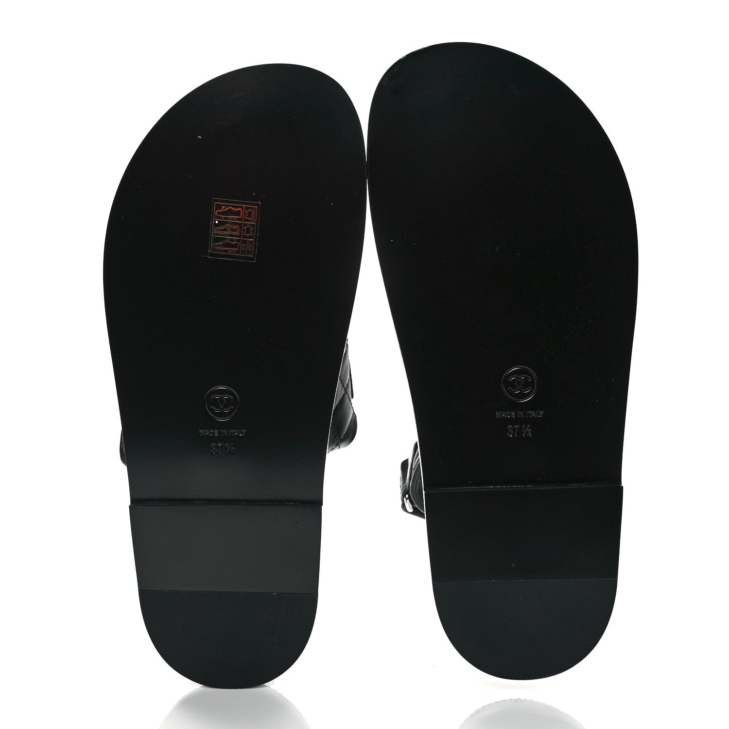 Chanel Lambskin Velcro Dad Sandals 37.5 So Black 5 of 9