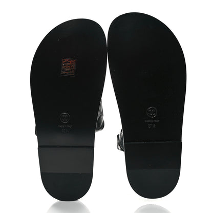 Chanel Lambskin Velcro Dad Sandals 37.5 So Black 5 of 9