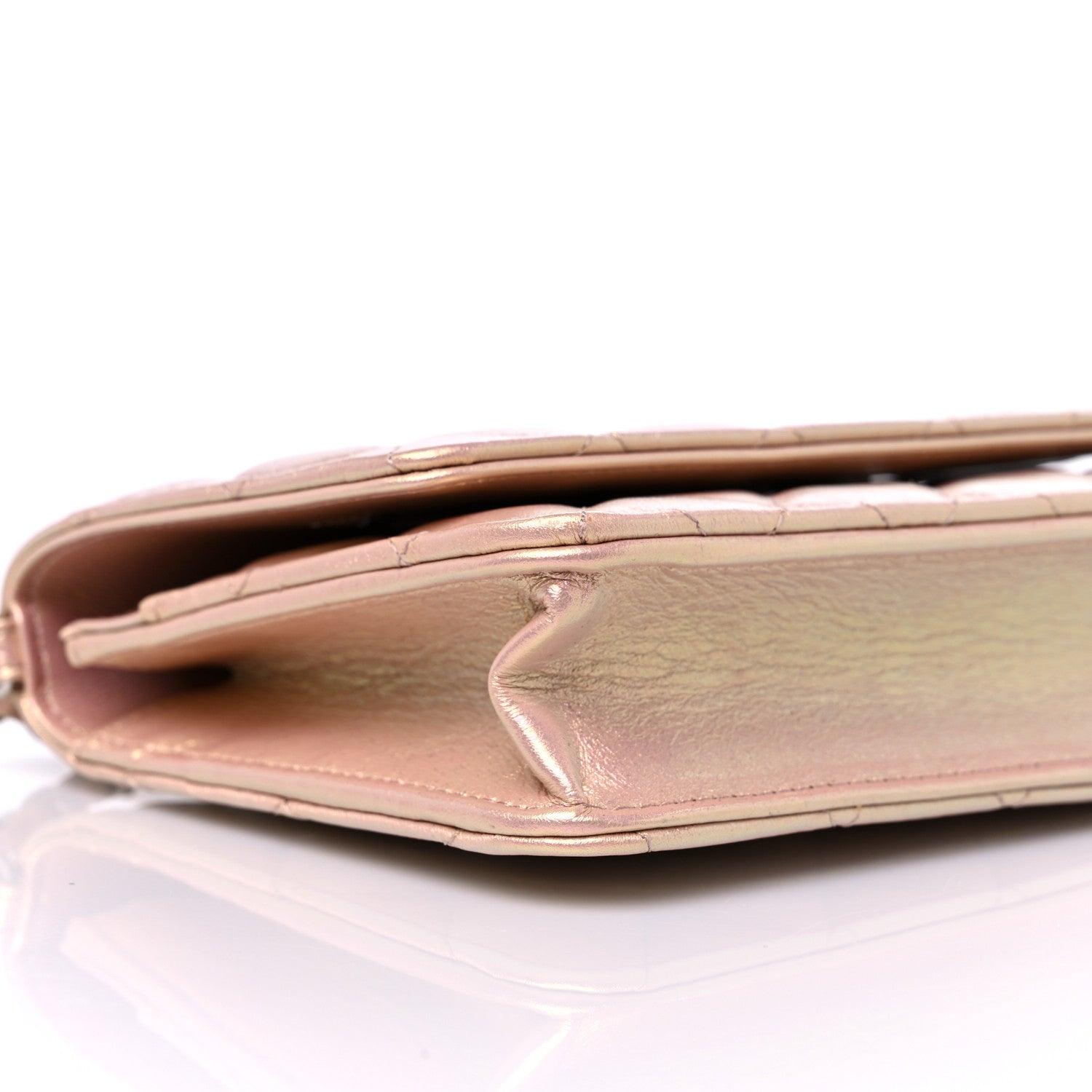 Chanel Iridescent Calfskin Quilted Wallet On Chain WOC Pink 9 of 11
