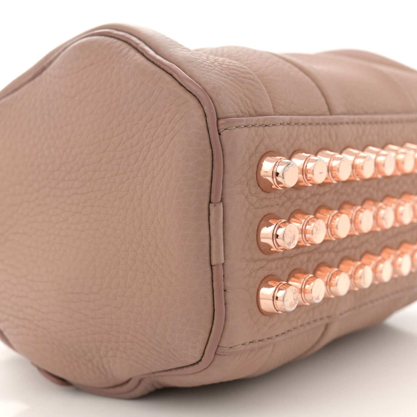 Pebbled Lambskin Mini Rockie Latte Rose Gold Hardware