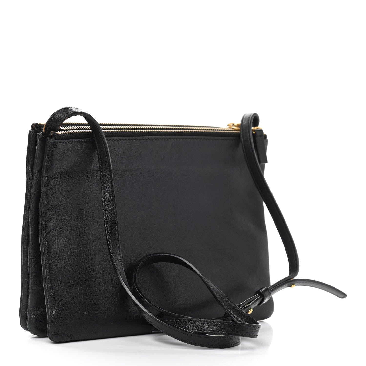 Celine Goatskin Large Trio Crossbody Bag Black 3 of 14