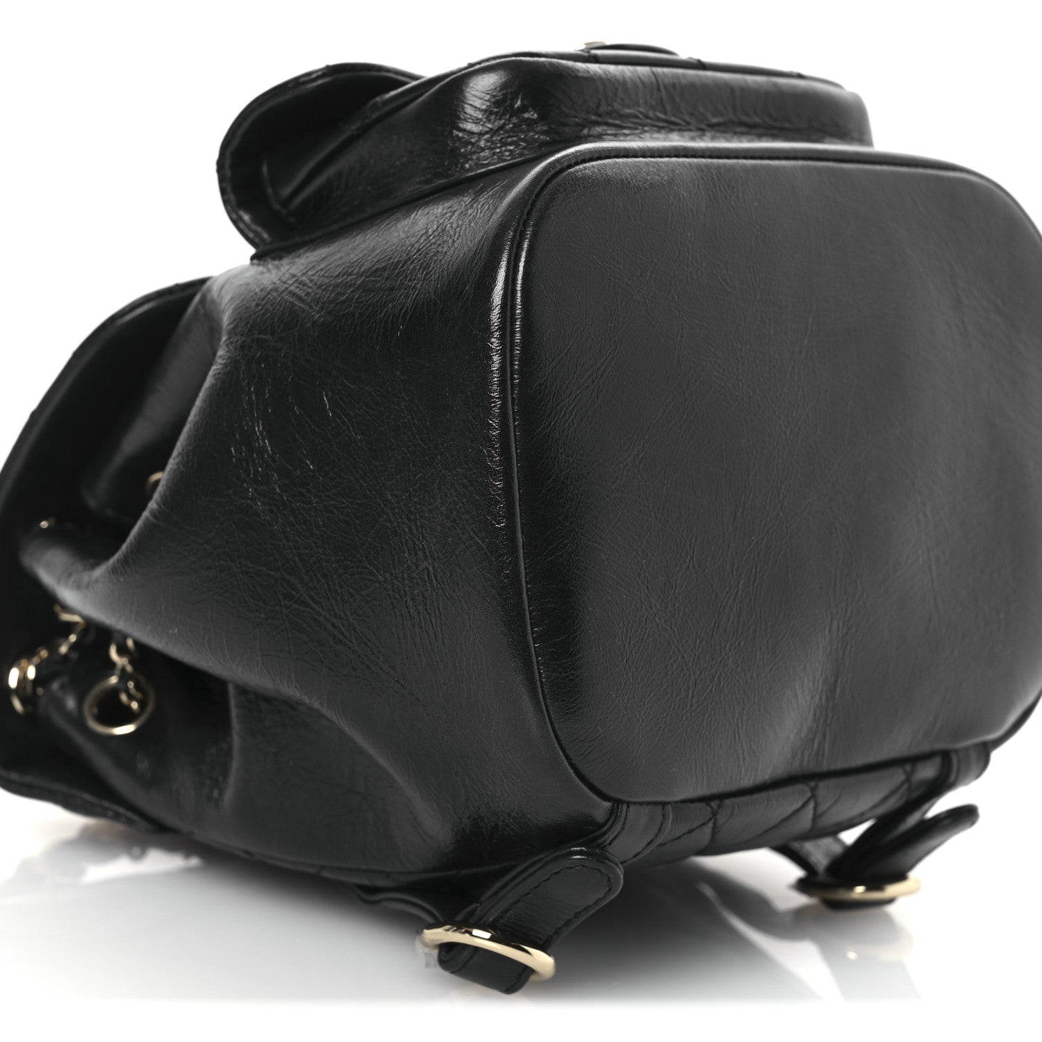 Chanel Lambskin Quilted Small Duma Drawstring Backpack Black 9 of 11