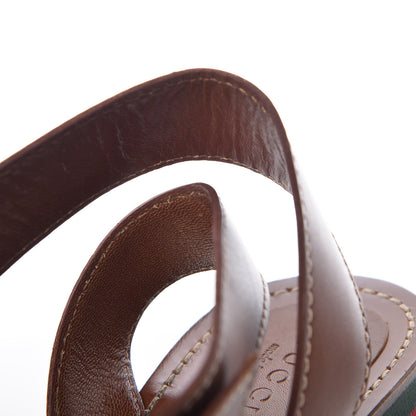 Gucci Calfskin Rubber Web Lifford Sandals 7 Cuir 11 of 16