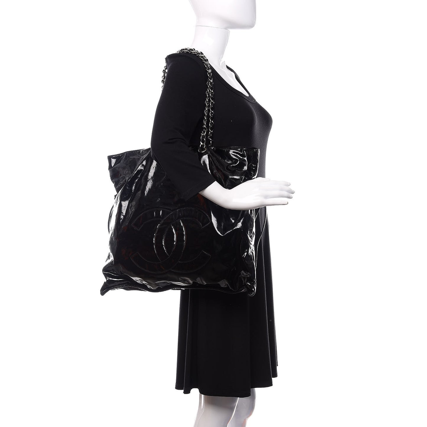 Patent Bonbons Shopper Tote Black