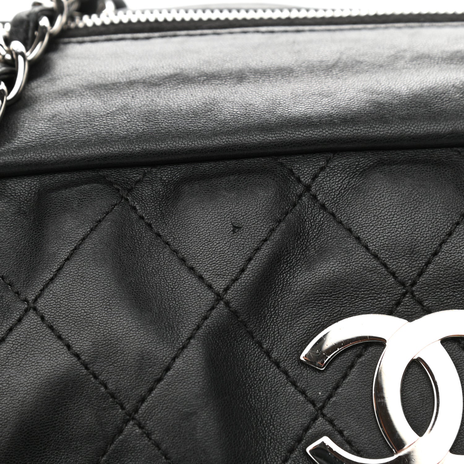 Chanel Lambskin Quilted Small Camera Case Black 10 of 10