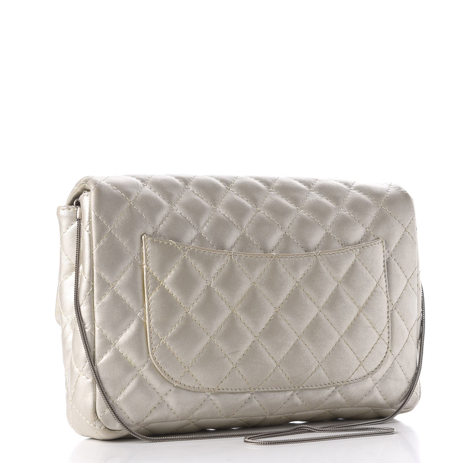 Chanel Metallic Calfskin Quilted 2.55 Reissue Clutch Silver 2 of 9