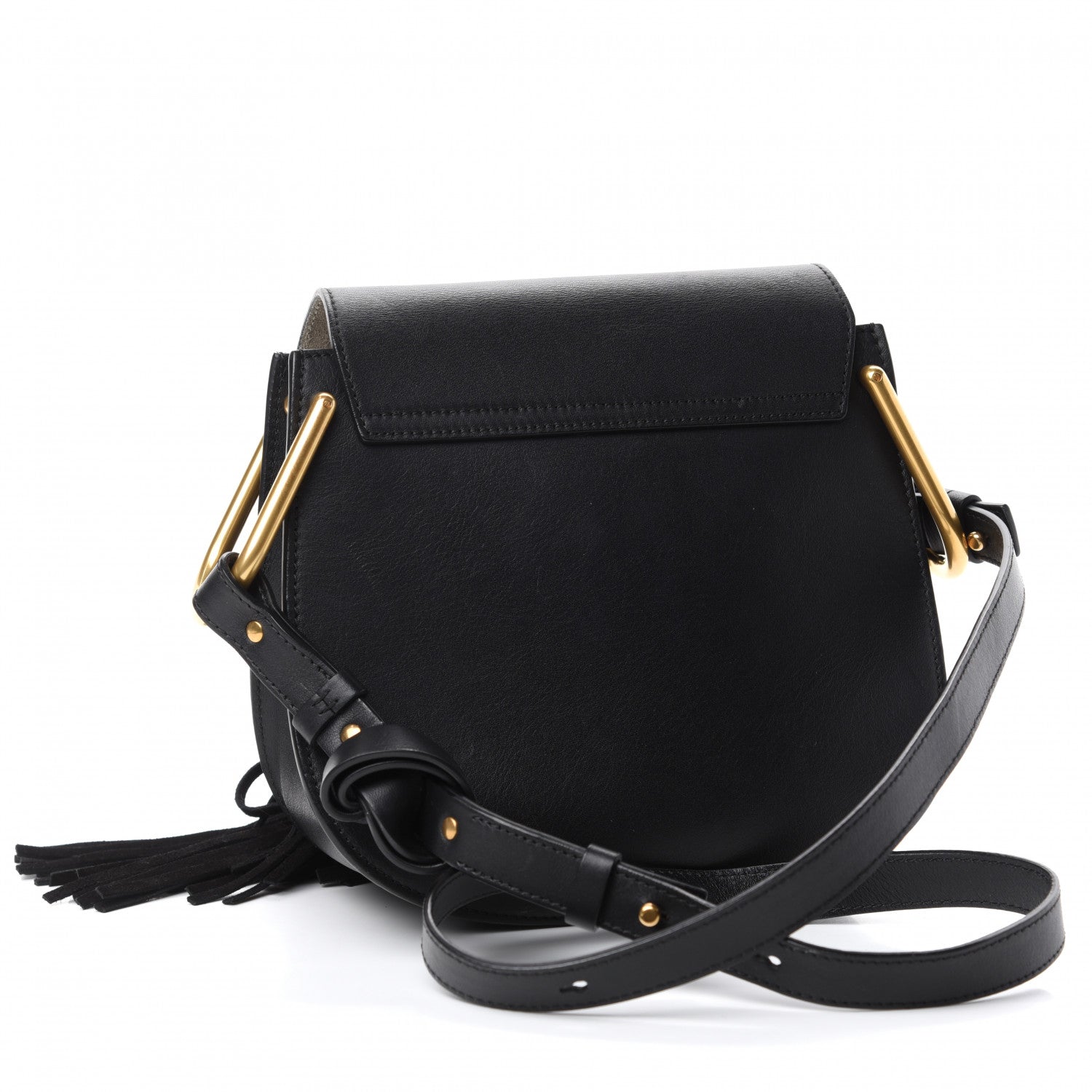 Chloe Calfskin Small Hudson Fringe Shoulder Bag Black 3 of 12