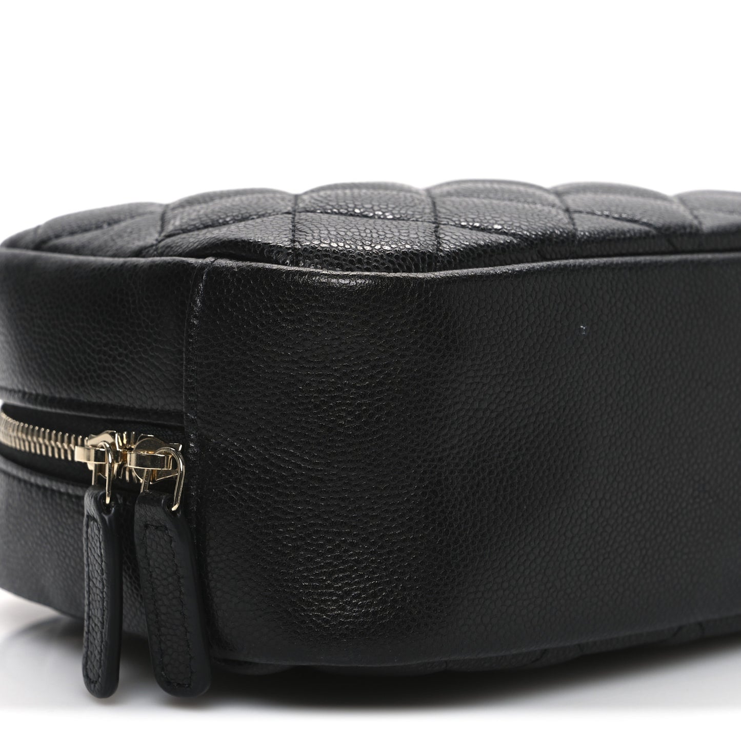 Caviar Quilted Medium Curvy Pouch Cosmetic Case Black