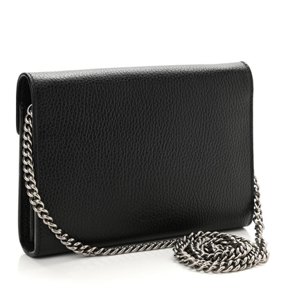 Gucci Calfskin Mini Dionysus Chain Wallet Black 2 of 7