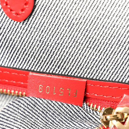 Louis Vuitton Denim Damier Monogram Onthego Blue Rouge 8 of 11