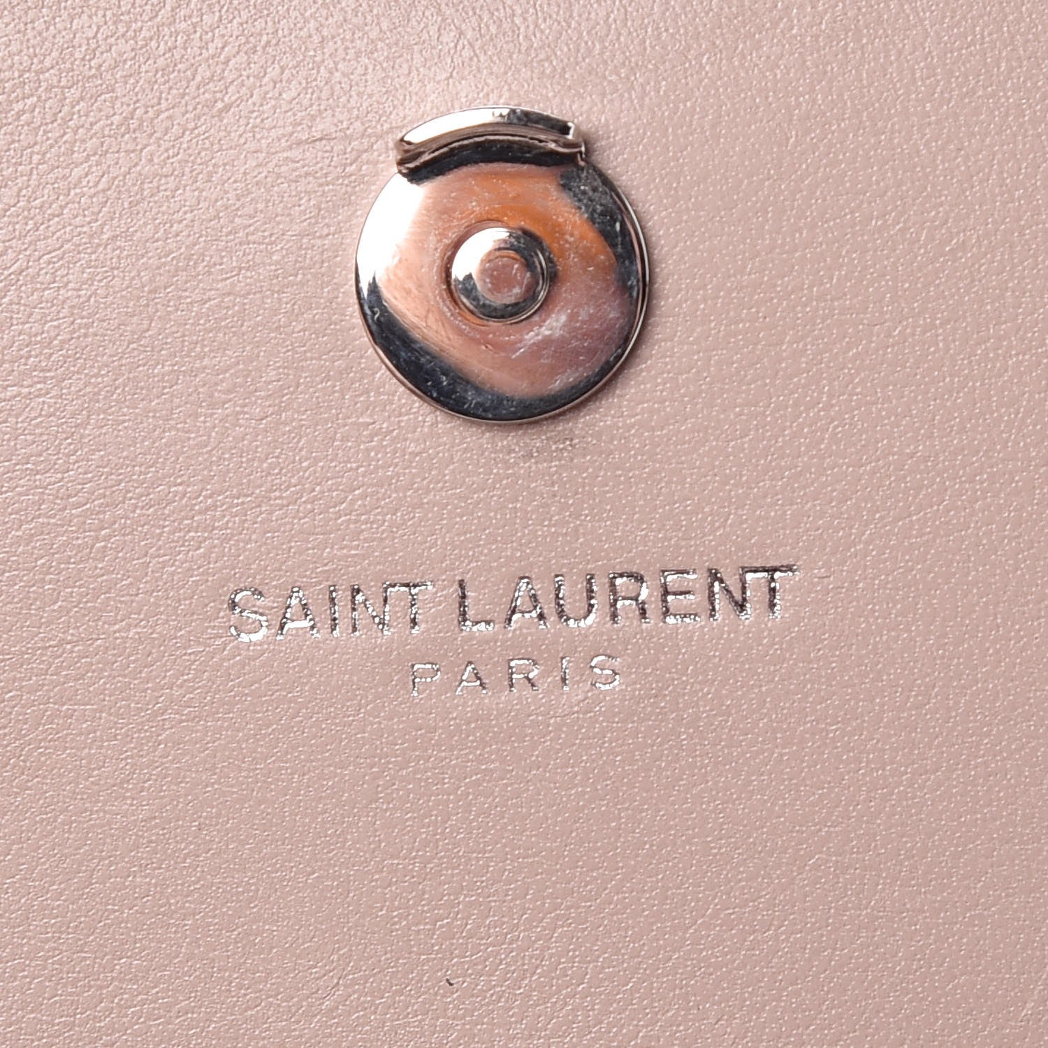 Saint Laurent Calfskin Crocodile Embossed Monogram Sunset Chain Wallet Soft Nude 7 of 7