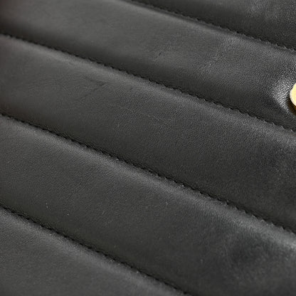 Chanel Lambskin Chevron CC Button Clutch Black 8 of 11
