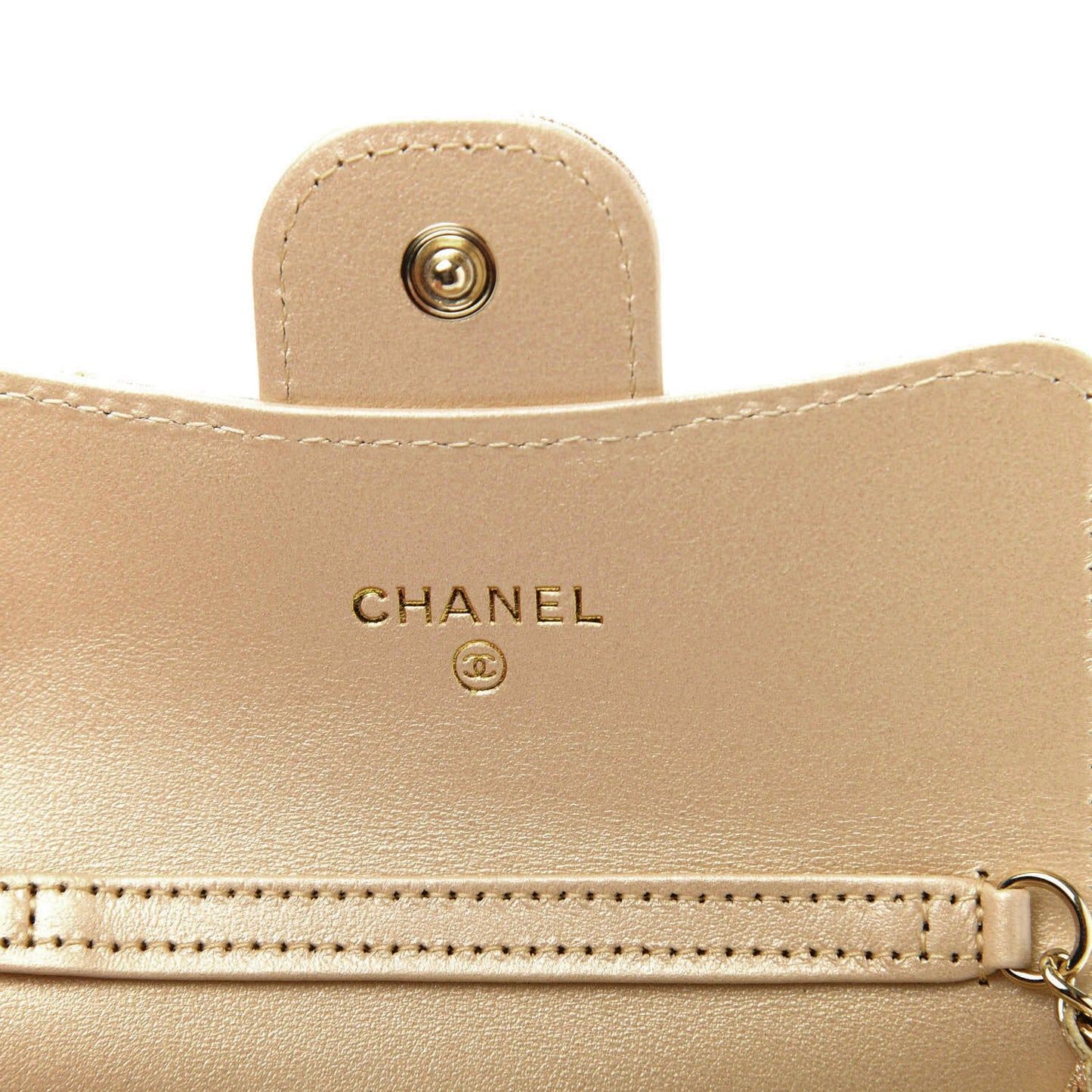 Metallic Lambskin Quilted Flap Chain Waist Bag Gold