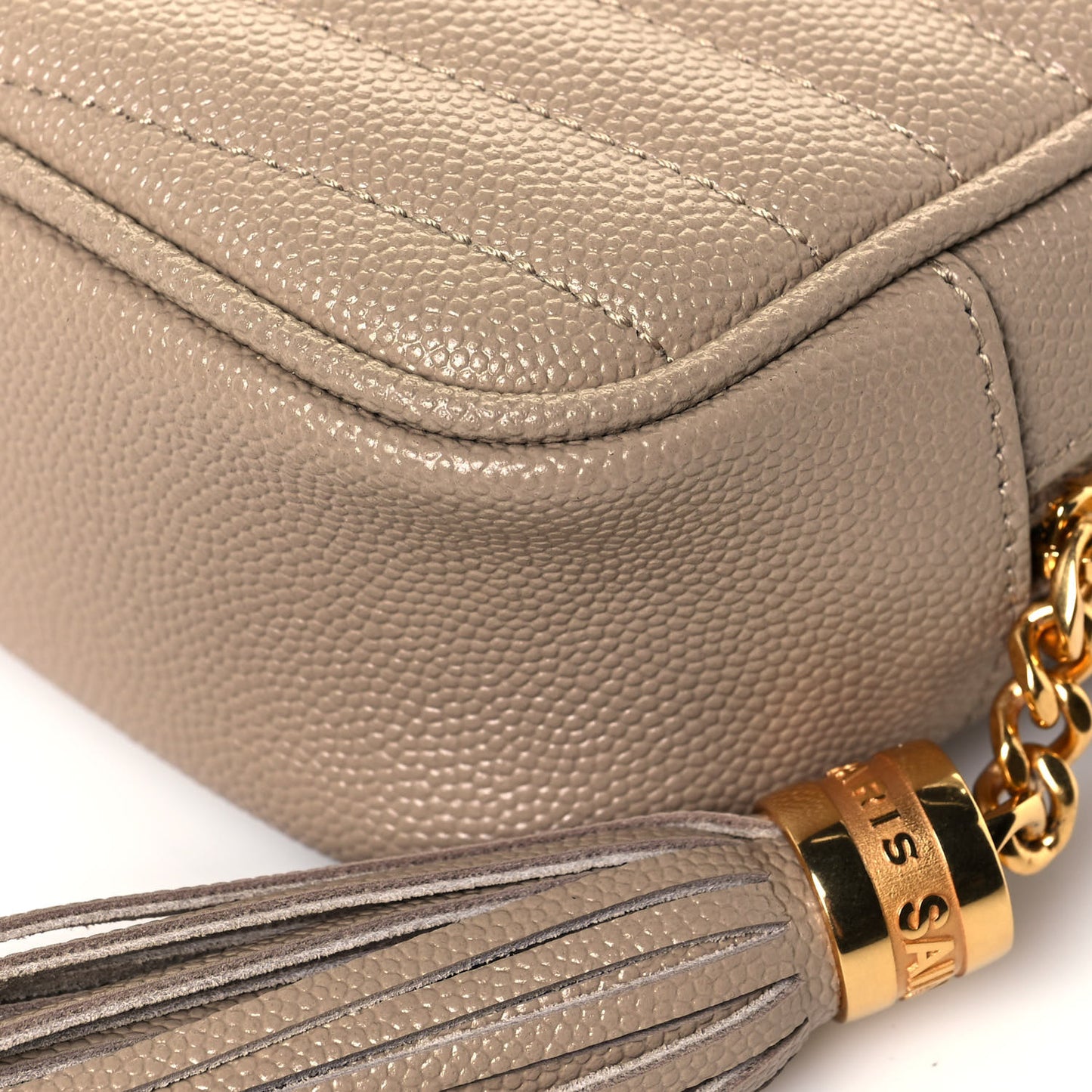 Grain De Poudre Matelasse Monogram Mini Lou Camera Bag Dark Beige