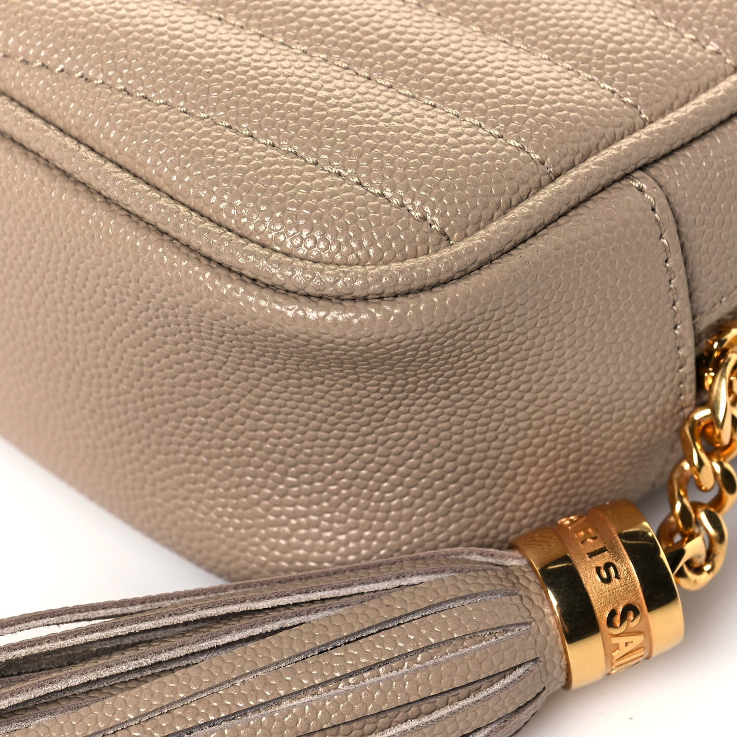 Saint Laurent Grain De Poudre Matelasse Monogram Mini Lou Camera Bag Dark Beige 10 of 11