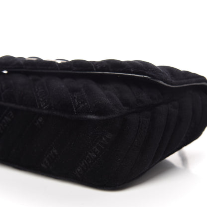 Balenciaga Velvet Logo Matelasse BB Chain Wallet Black 6 of 8