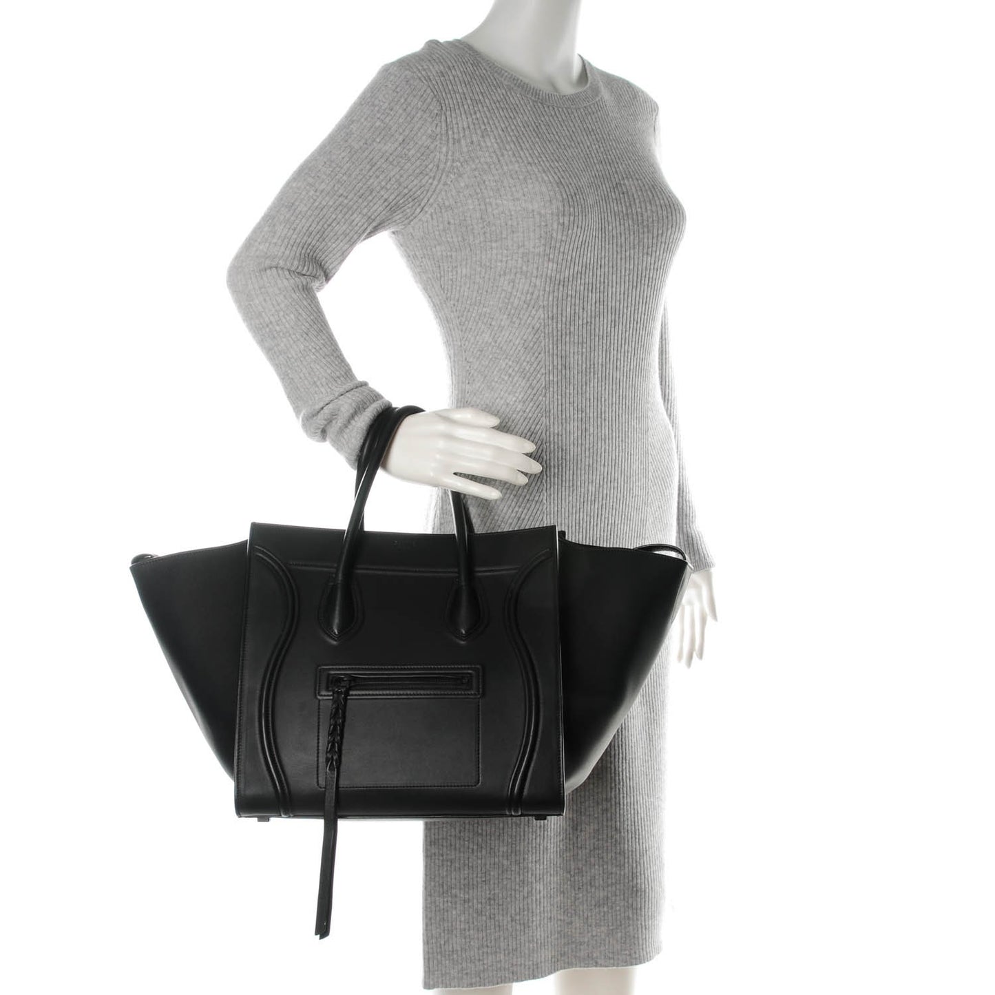 Smooth Calfskin Medium Phantom Luggage Black