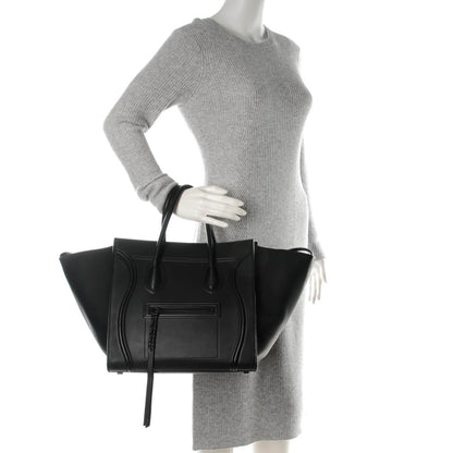 Celine Smooth Calfskin Medium Phantom Luggage Black 2 of 7